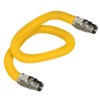 Flextron Gas Line Hose 3/8'' O.D.x18'' Len 3/8" MIP Fittings Yellow Coated Stainless Steel Flexible Connector FTGC-YC14-18G